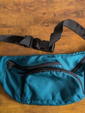 Vintage 90s SunDog Fanny Pack Made in USA Teal Canvas Waist Bag ITW Nexus YKK